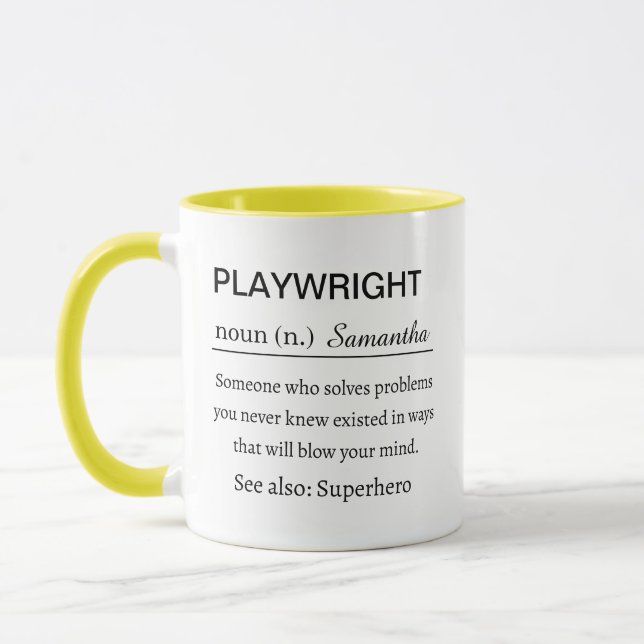 Funny Personalized Playwright Definition Mug (Left)
