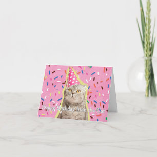 Funny Personalzied Happy Birthday from the Cat Card