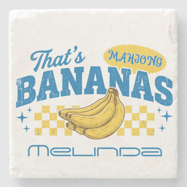 Funny Pesonalized That's Mahjong Bananas Retro  Stone Coaster (Front)
