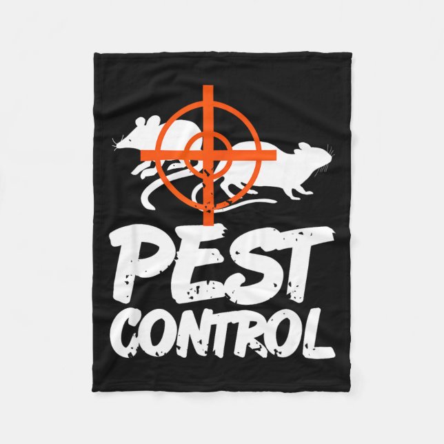 Funny Pest Control Humour For Rat Hunters &amp; Tr Fleece Blanket (Front)