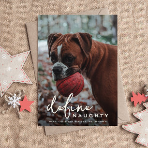 Funny Pet Define Naughty Christmas Holiday Card