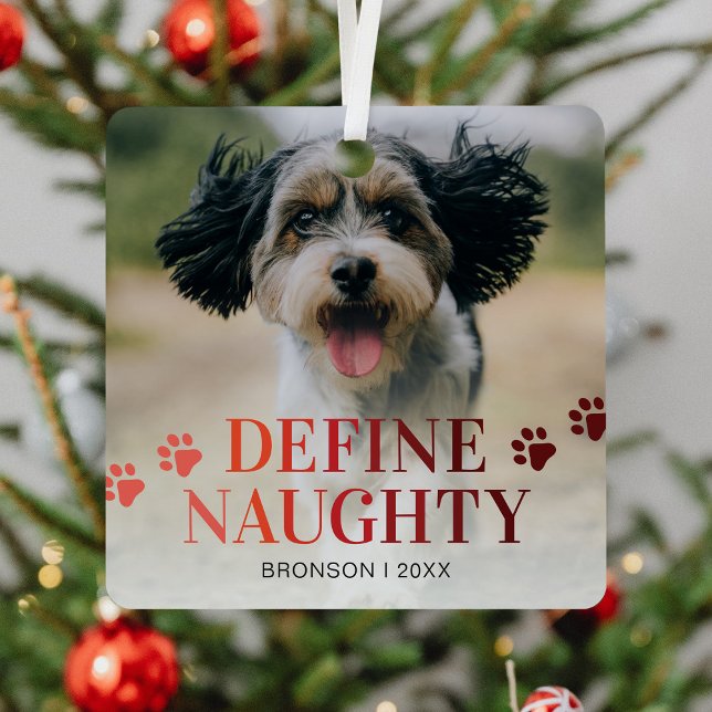Funny Pet Define Naughty Christmas Metal Tree Decoration (Creator Uploaded)