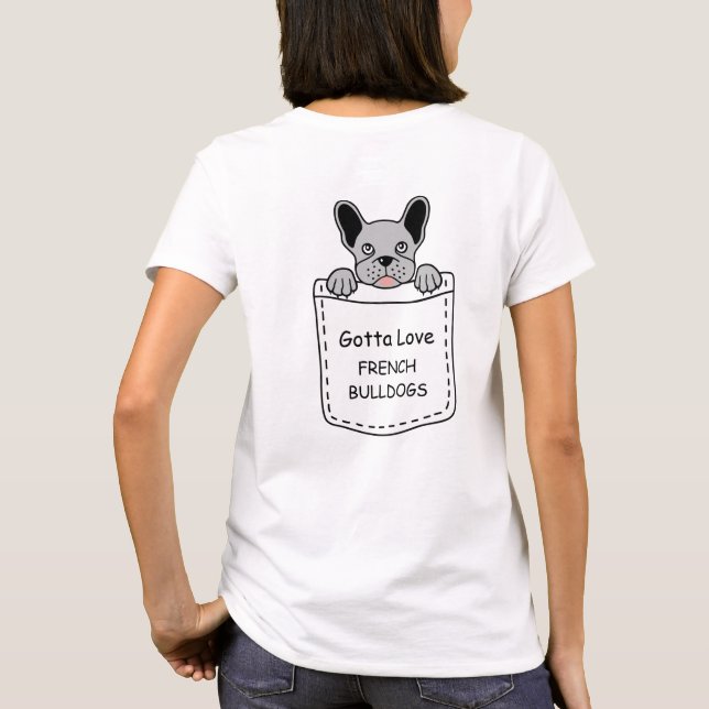 Funny Pet French Bulldog Love T-Shirts (Back)