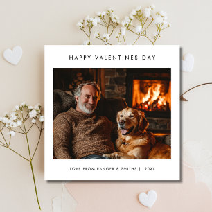Funny Pet Golden Retriever Dog Dad Valentines Day Holiday Card