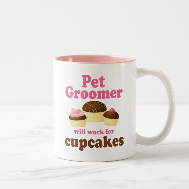 Funny Pet Groomer Two-Tone Coffee Mug (Right)