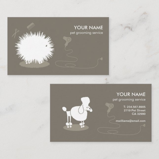 Funny pet grooming Business Card (Front/Back)