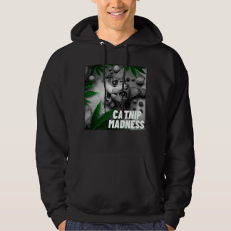 Funny pet illustration, funny cat: Catnip madness Hoodie