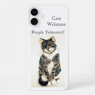 Funny Pet Quote Tabby Cat iPhone 16 Plus Case