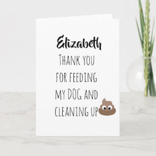 Funny Pet Sitting Card Thank You Dog Sitter POOP