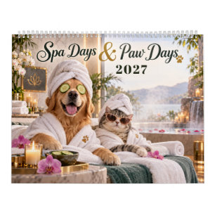 Funny Pet Spa Cats & Dogs Calendar