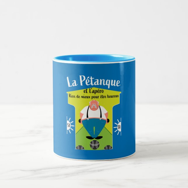 funny Pétanque gifts Two-Tone Coffee Mug (Center)