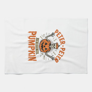 Funny Peter Peter Pumpkin Halloween Skeleton Shirt Tea Towel