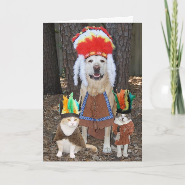 Funny Pets Big Chief Father's Day Card (Front)