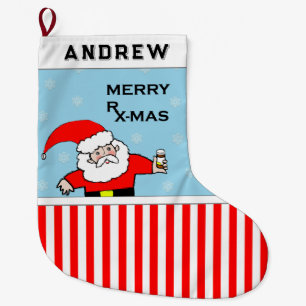Funny Pharmacist Large Christmas Stocking