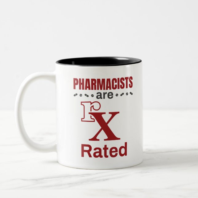 Funny Pharmacist Pharmacists Are rX Rated Two-Tone Coffee Mug (Left)