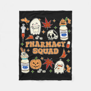 Funny Pharmacy Squad Halloween Pharmacist Tech Cow Fleece Blanket