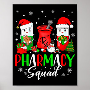 Funny Pharmacy Tech Squad Christmas Matching Holid Poster