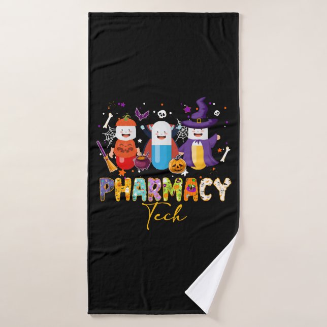 Funny Pharmacy Technician Pharmacist Halloween Bath Towel (Bath Towel)