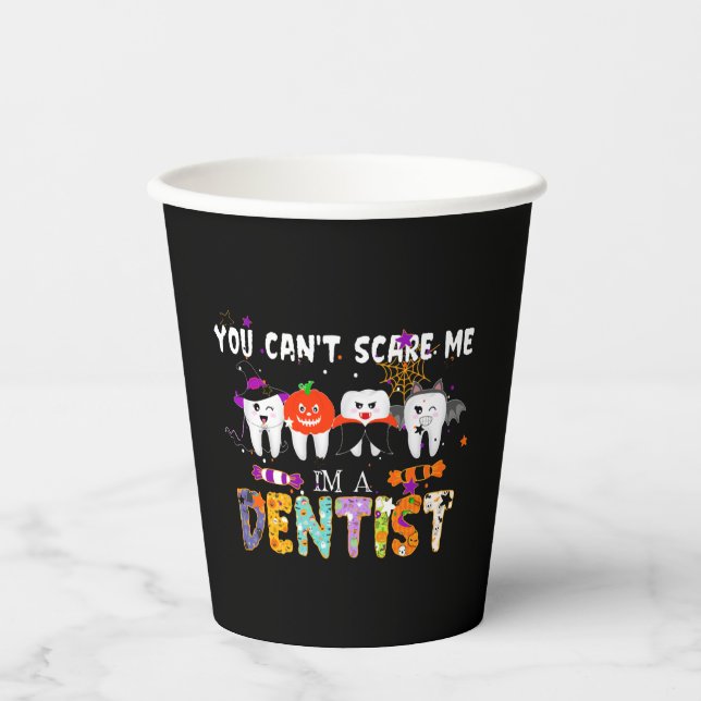 Funny Pharmacy Technician Pharmacist Halloween Cop Paper Cups (Front)