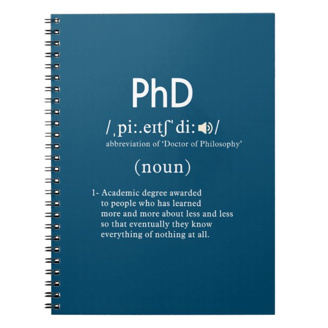 funny phd definition notebook (Front)