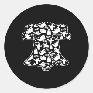 Funny Philadelphia Halloween Ghost Boo Bell Philly Classic Round Sticker