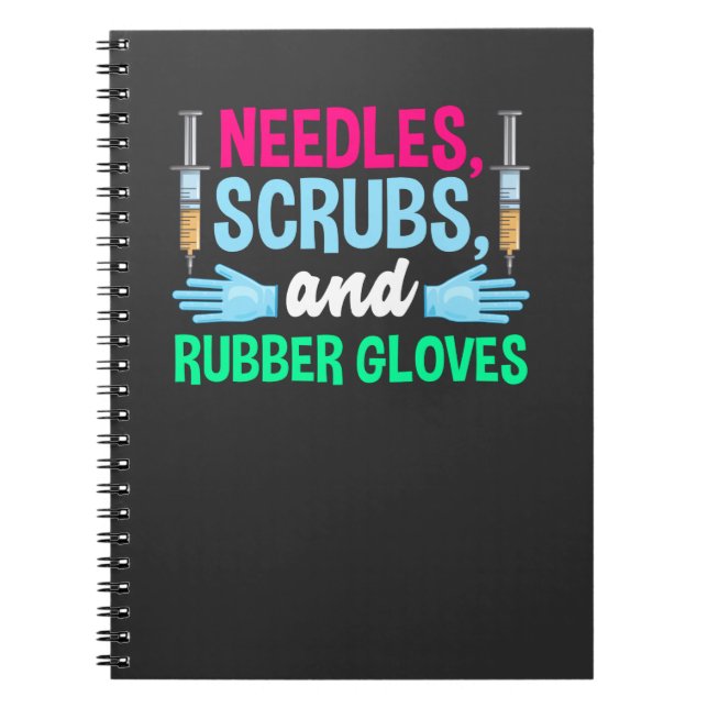 Funny Phlebotomist Syringe and Blood Employee Notebook (Front)