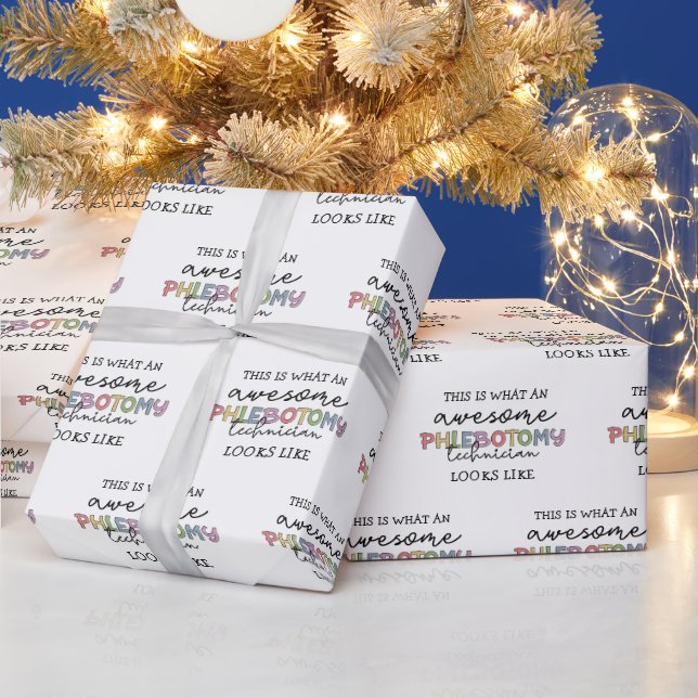 Funny Phlebotomy Technician awesome PBT Wrapping Paper (Holidays)