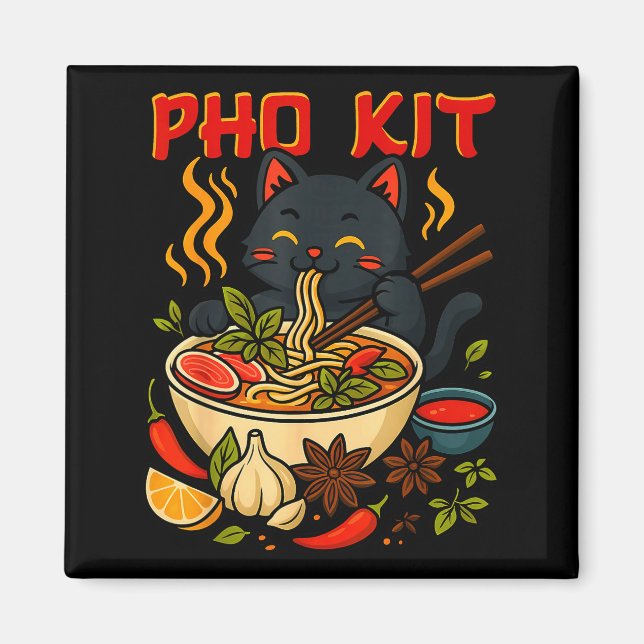 Funny Pho Kit Black Cat Halloween Costume Family M Magnet (Front)