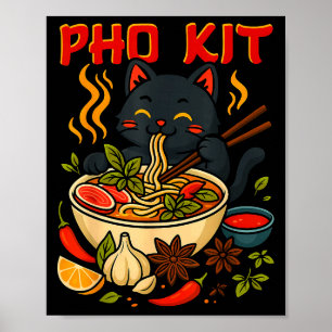 Funny Pho Kit Black Cat Halloween Costume Family M Poster