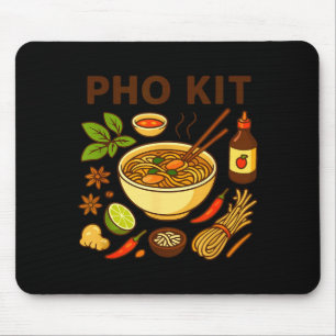 Funny Pho Kit Noodle Bowl Pun With Ingredients Ill Mouse Pad