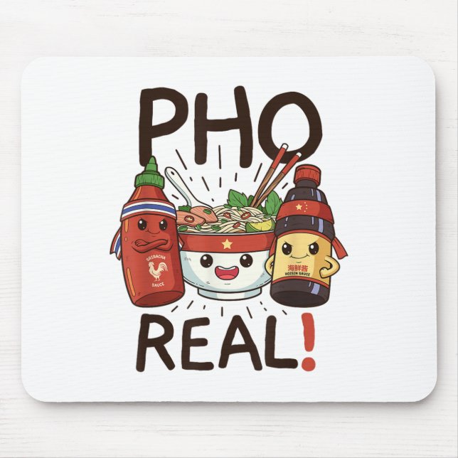 Funny Pho Threads Co. Fun Vietnamese Pho Noodle So Mouse Pad (Front)