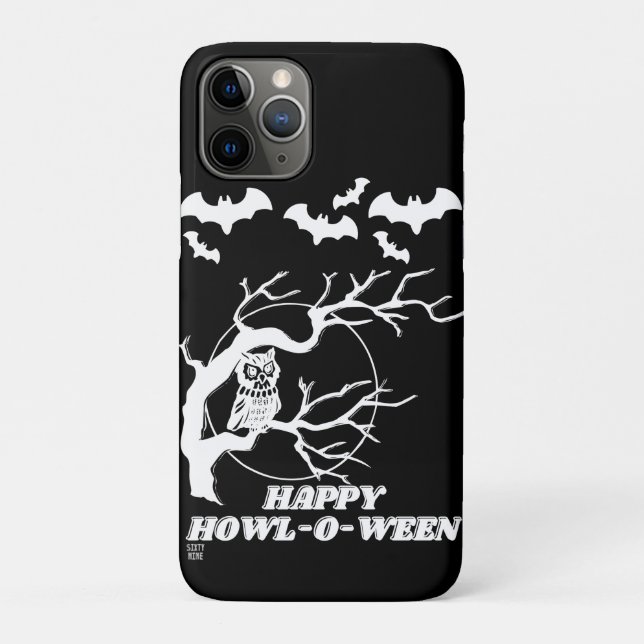 funny phone case "HAPPY HOWL-O-WEEN" (Back)
