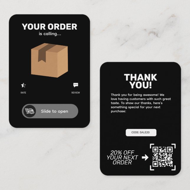 Funny Phone Screen Package Thank You Insert Card  (Front/Back)