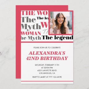Funny Photo 42nd birthday invitation Contemporary
