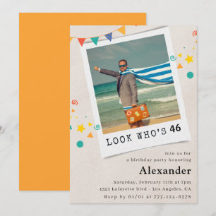 Funny Photo 46th birthday invitations Men
