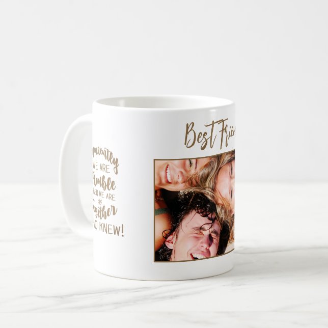Funny Photo Best Friends Personalised Coffee Mug (Front Left)