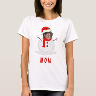 Funny Photo Face Snowman Christmas T-Shirt