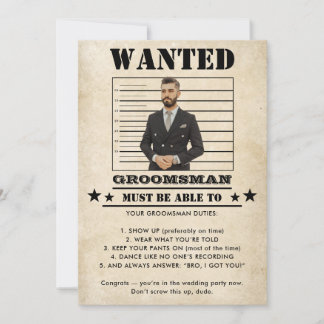 Funny Photo Groomsman Invitation