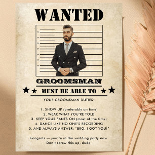 Funny Photo Groomsman  Invitation