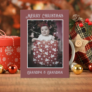 Funny Photo   Merry Christmas Grandpa Grandma Holiday Card