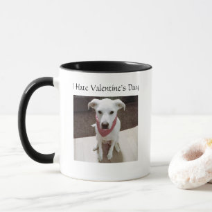 Funny Photo of Cute Dog Valentine's Day Black Mug