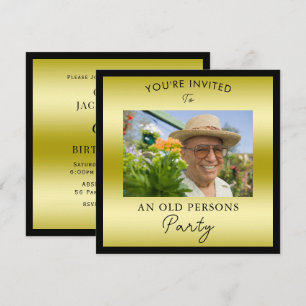 Funny Photo "Old Persons" 65th Birthday Invitation