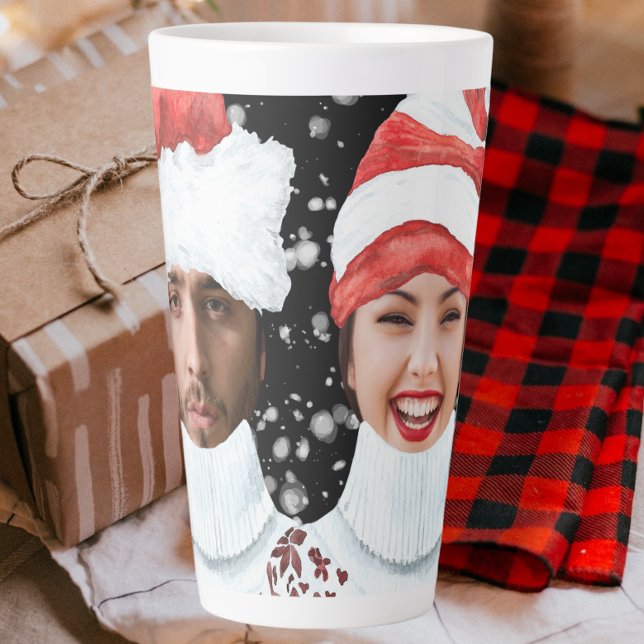 Funny Photo Personalised Christmas Latte Mug (Creator Uploaded)
