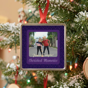 Funny Photo Personalised Gifts for Husband Violet Metal Ornament