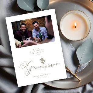 Funny Photo Proposal Grey Wedding Groomsman