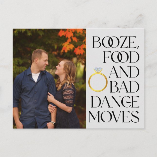 Funny Photo QR Code Wedding Save the Date Announcement Postcard (Front)