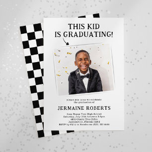 Funny Photo This Kid is Graduating Graduation Invitation