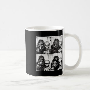 Funny Photobooth Photo Sasquatch Ufo Bigfoot And A Coffee Mug