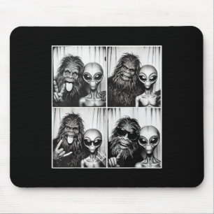 Funny Photobooth Photo Sasquatch Ufo Bigfoot And A Mouse Pad