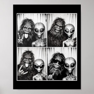 Funny Photobooth Photo Sasquatch Ufo Bigfoot And A Poster